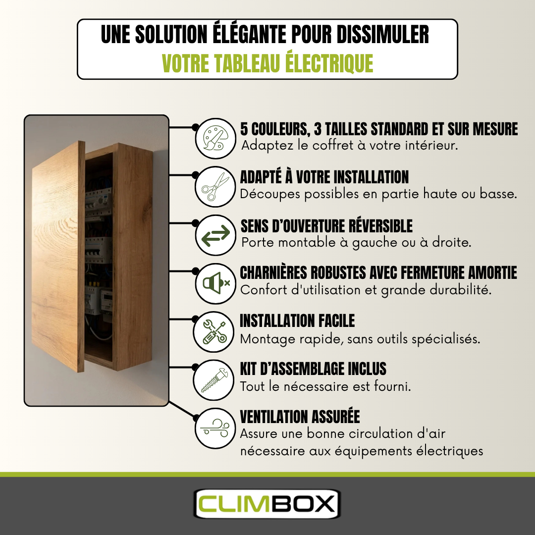 Cache tableau électrique Bois
