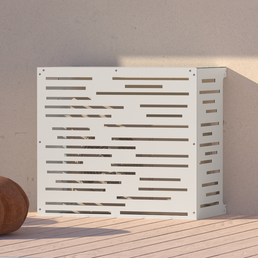 Cache climatiseur extérieur Traits Blanc - Clim-Box