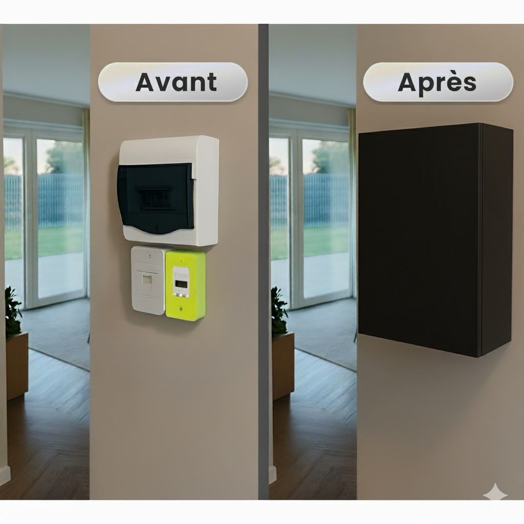 Cache tableau électrique Noir