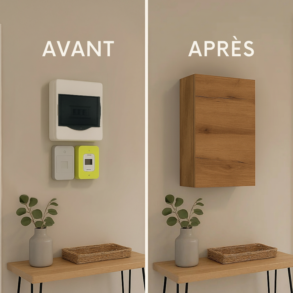 Cache tableau électrique Bois