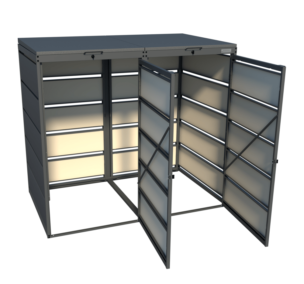 Cache poubelle galvanisé - Clim-Box